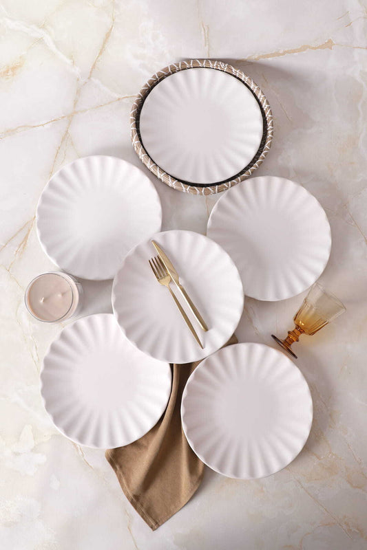 White Sirius Serving Plate 27 cm 6 Pieces
