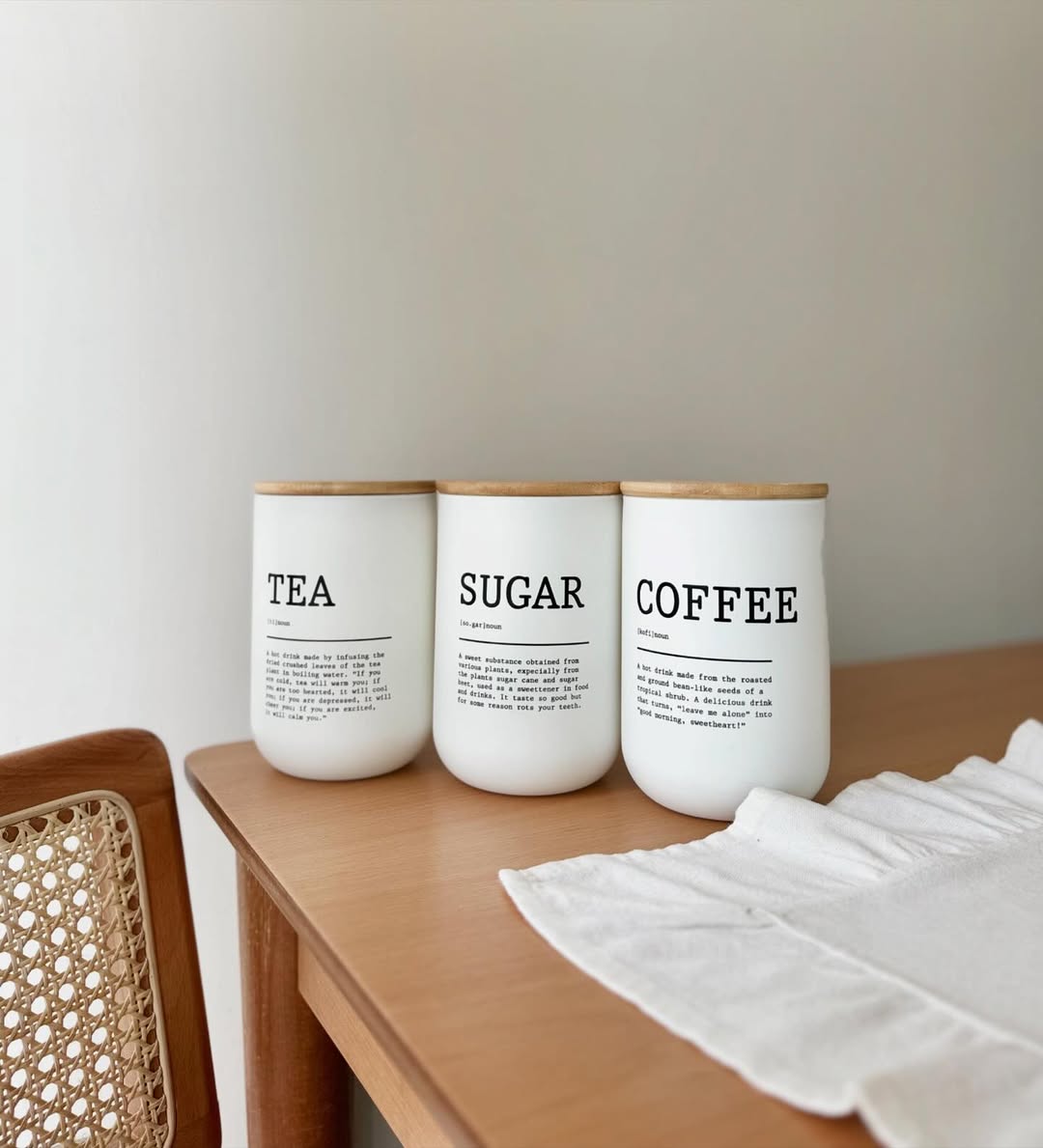 3 Piece Bamboo Jar Set