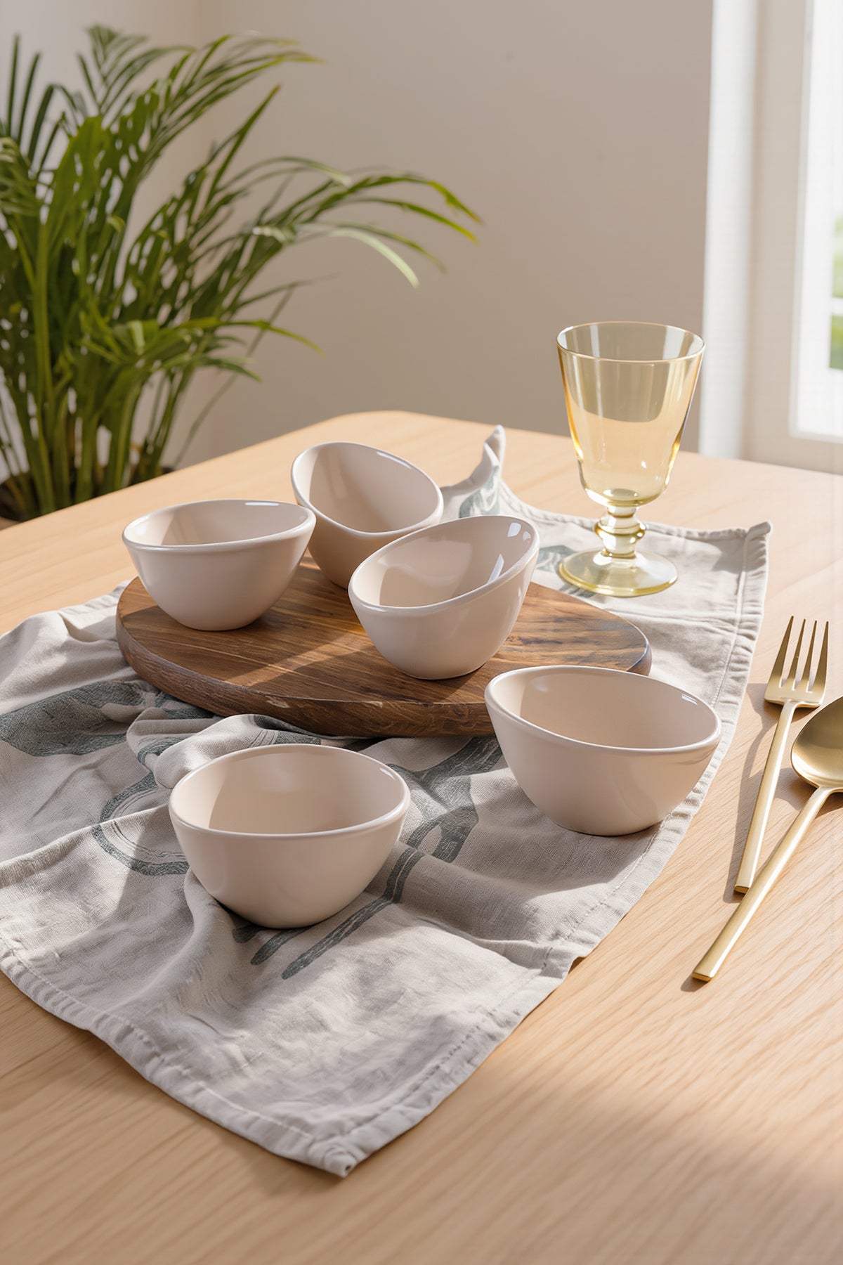Ephesus Cream Snack Bowl 10 cm 6 Pieces
