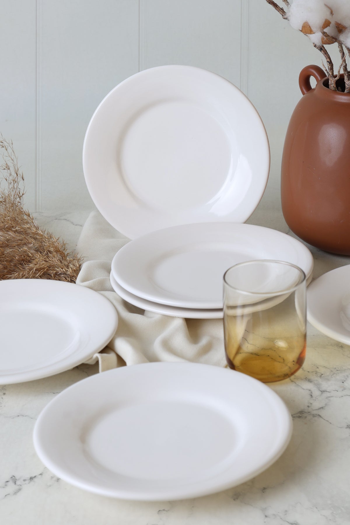 White Linda Pasta Plate 19 cm 6 Pieces