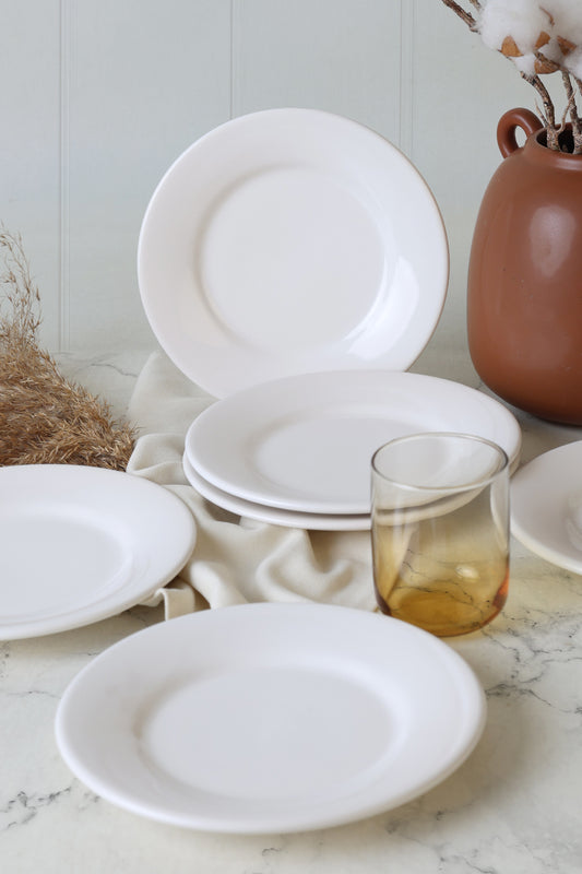 White Linda Pasta Plate 19 cm 6 Pieces