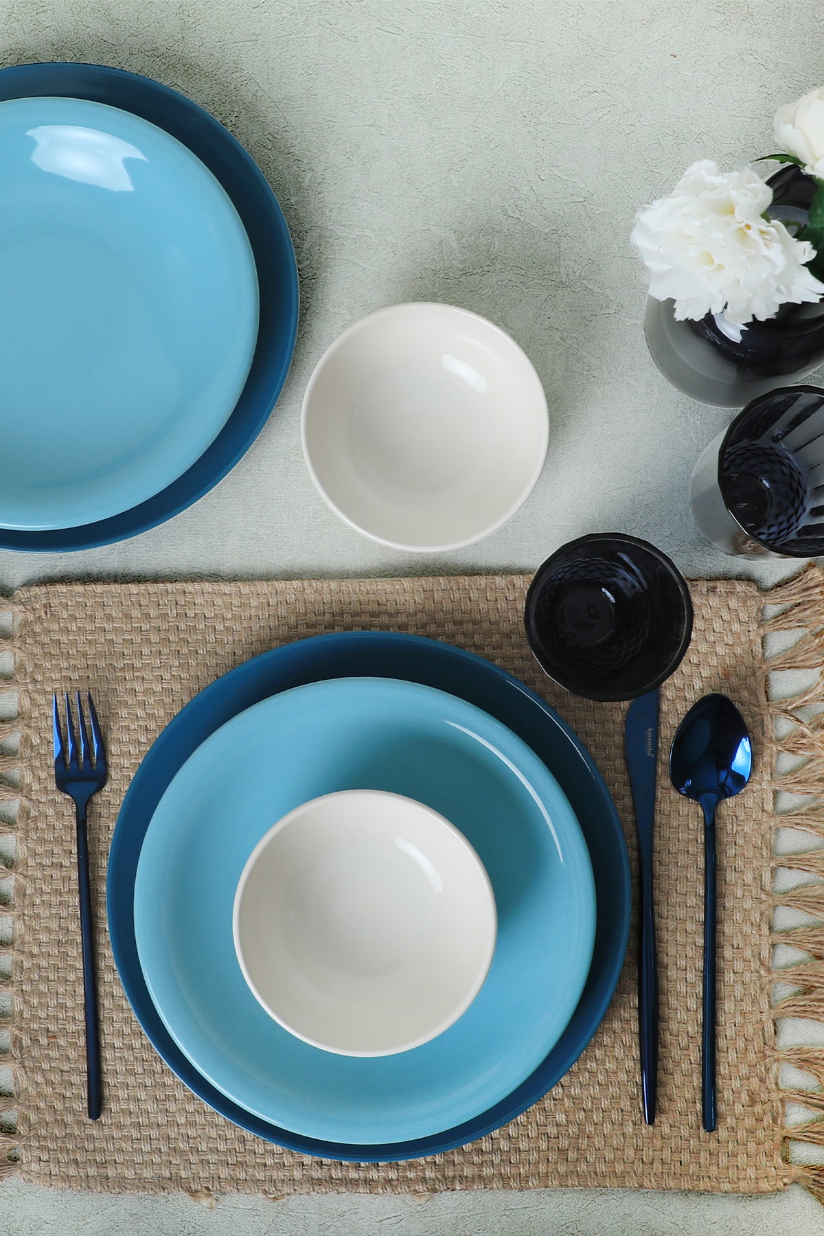Blue Mix Dinner Set, 6 Pieces, for 2 People