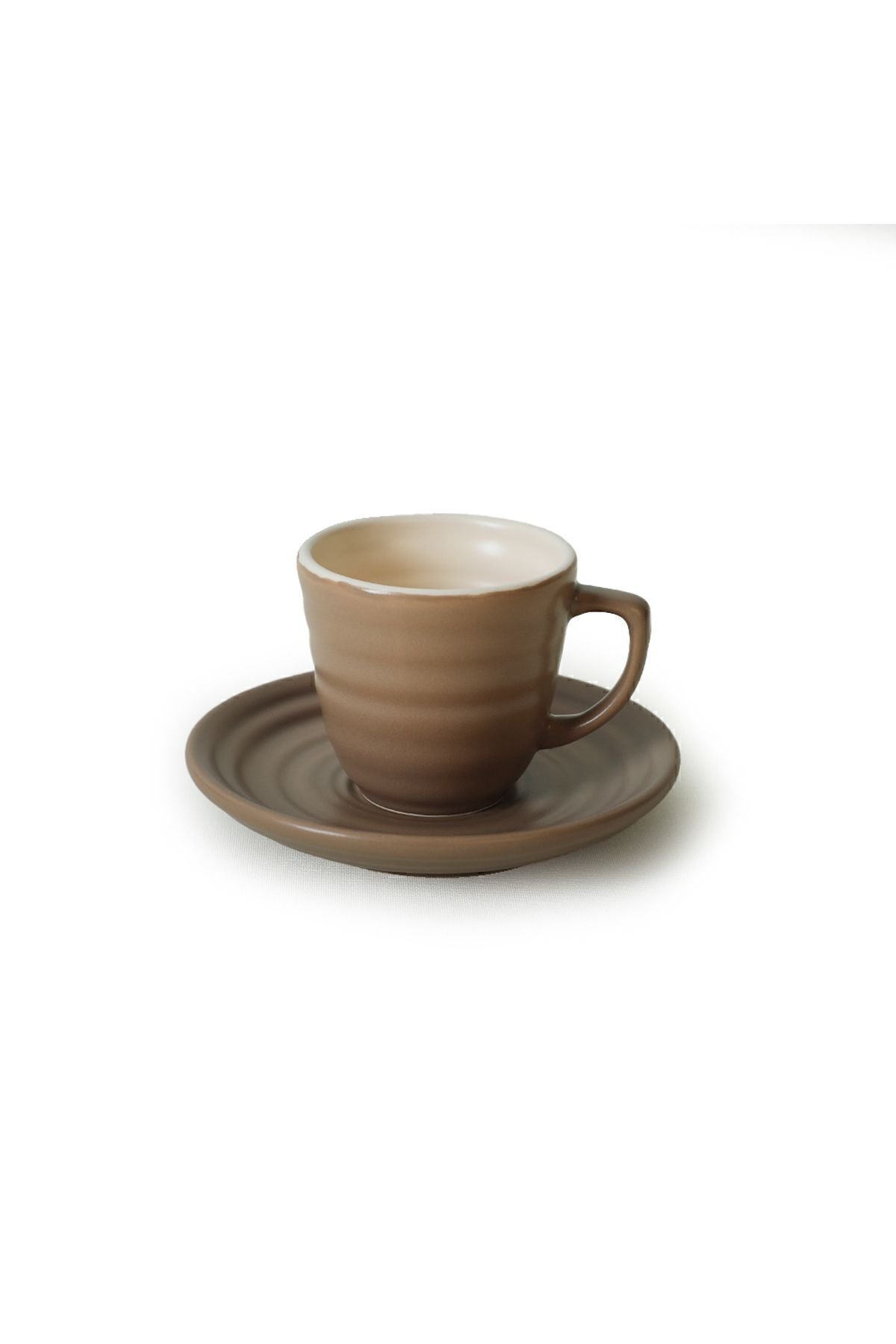 Matte Earth Taupe/Cream Neva Coffee Set 12 Pieces for 6 People
