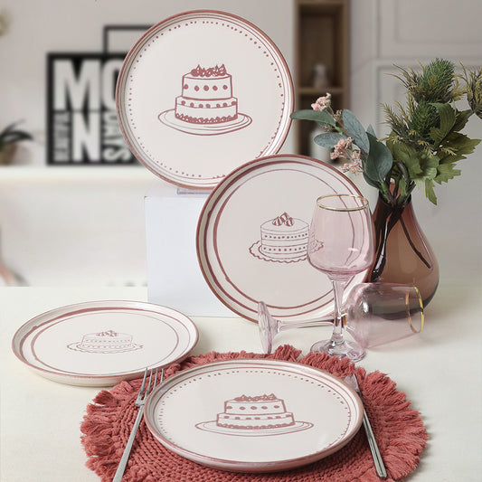 Pink Cake Nordic Cake Plate 22 Cm 4 Pieces