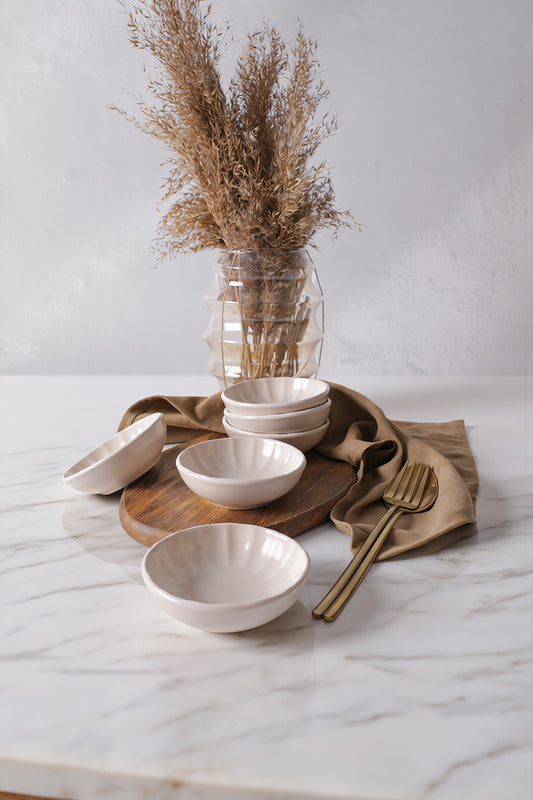 Matte Cream Sirius Snack Bowl 10 cm 6 Pieces