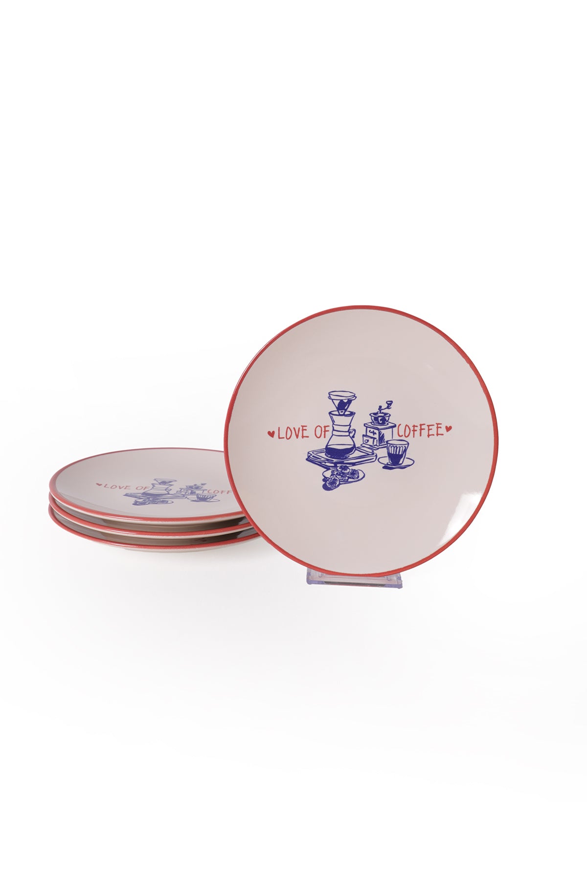 Love Of Coffee Plate 20 cm 4 Pieces
