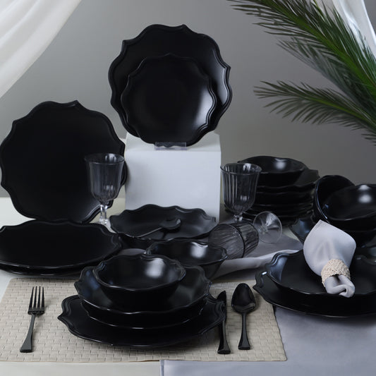 Matte Black Romeo Dinner Set 24 Pieces 6 Person
