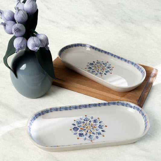 Sapphire Noyan Boat Plate 26 Cm 2 Pieces