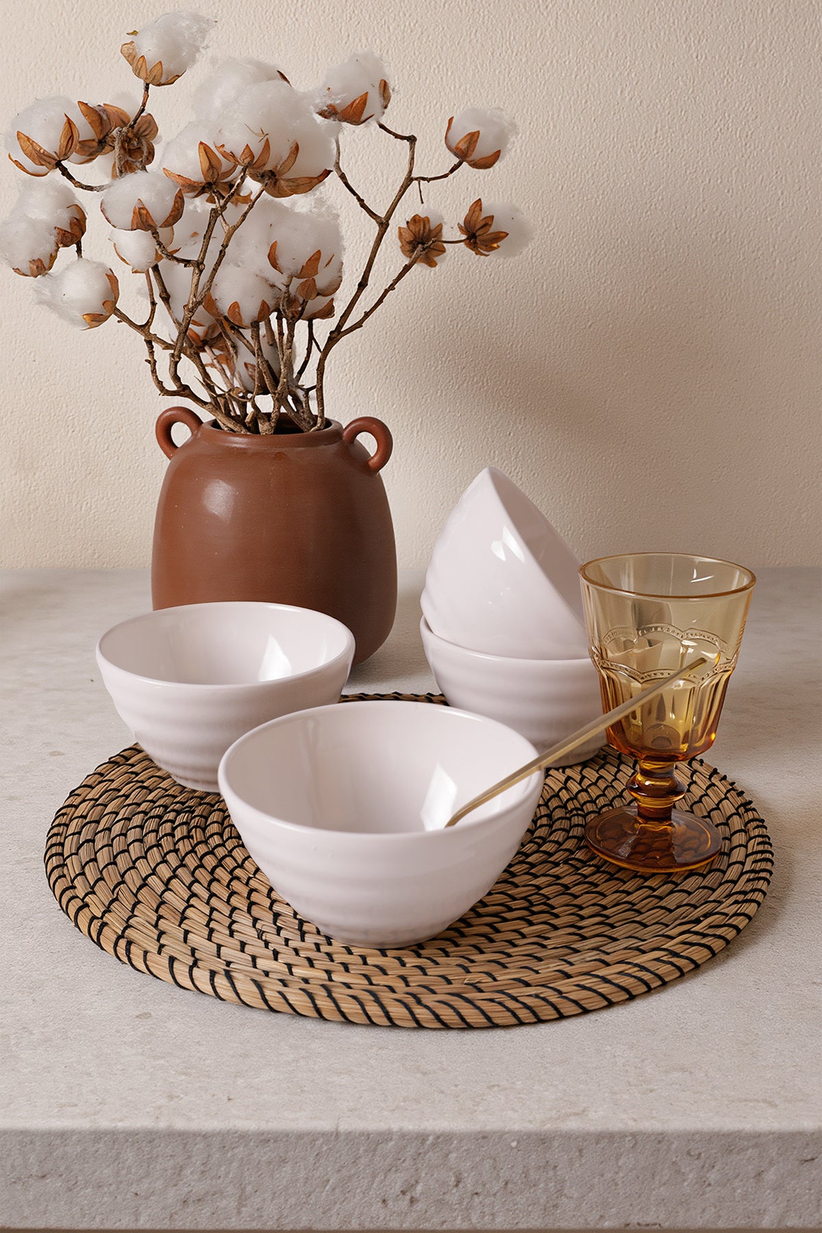 White Escargot Bowl 14 cm 4 Pieces