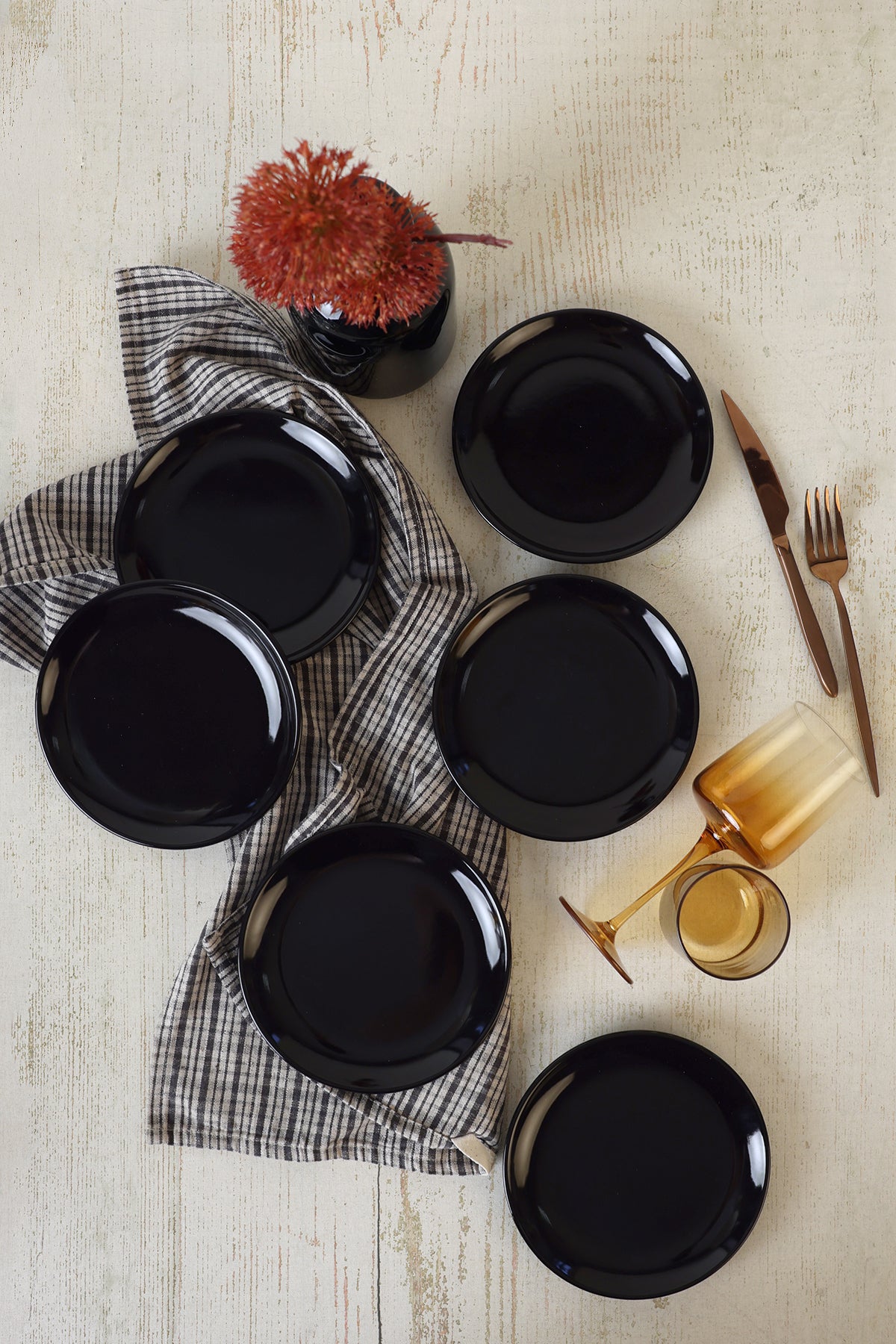 Black Delta Cake Plate 17 cm 6 Pieces