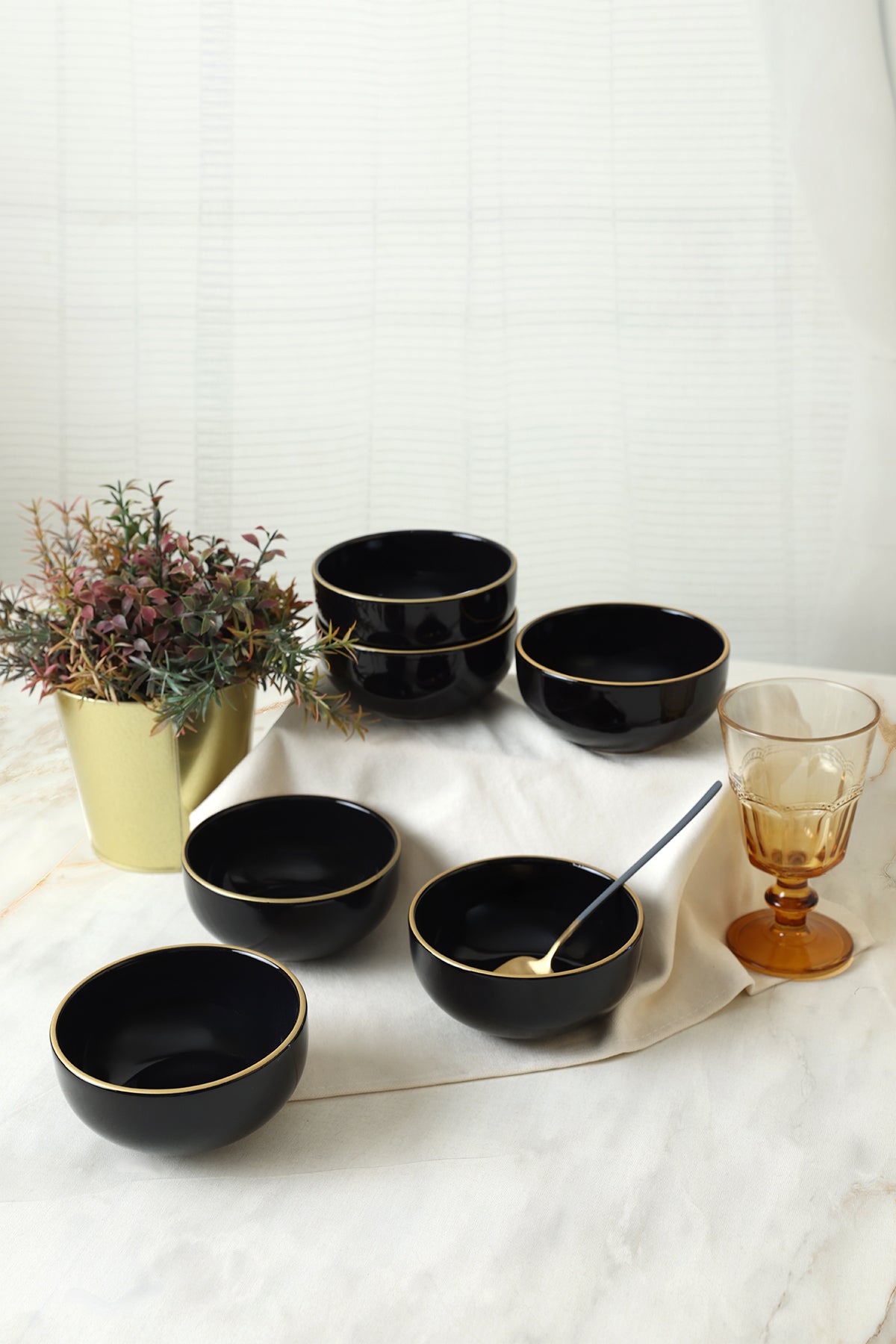 Black Gold Aegean Cloud Bowl 12 cm 6 Pieces