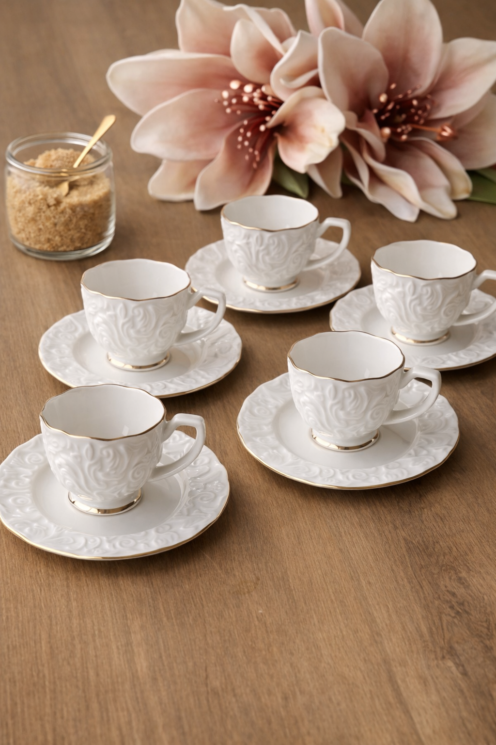 Aurora Porcelain 6 person Coffee Set