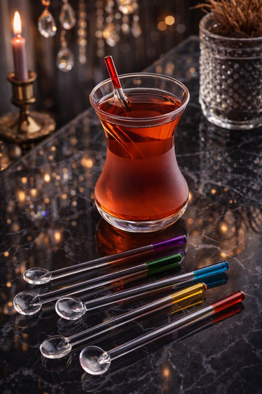 6 Piece Luxury Glass Teaspoons