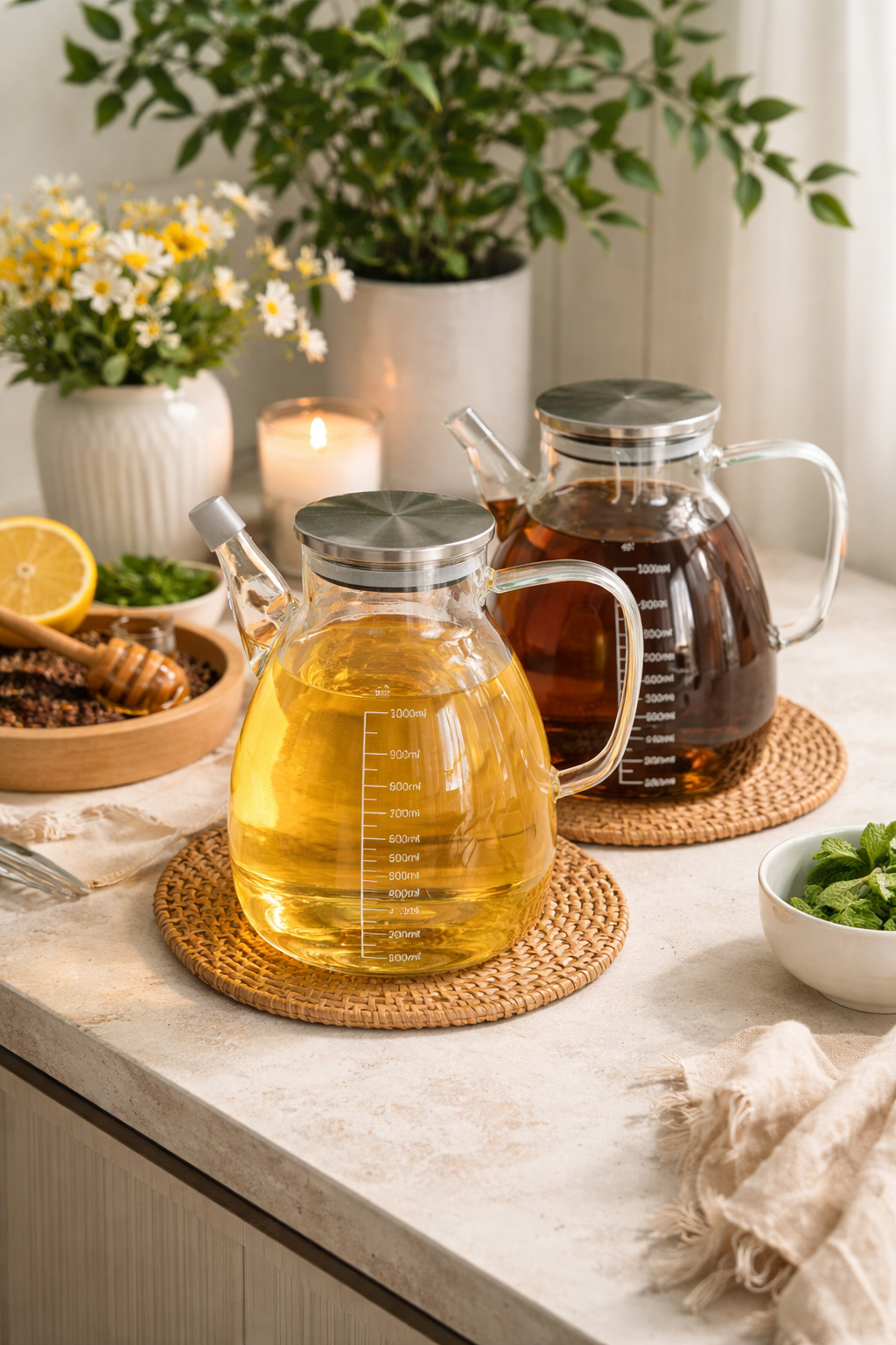 Borosilicate Oil and Vinegar Dispenser 2 Piece Set