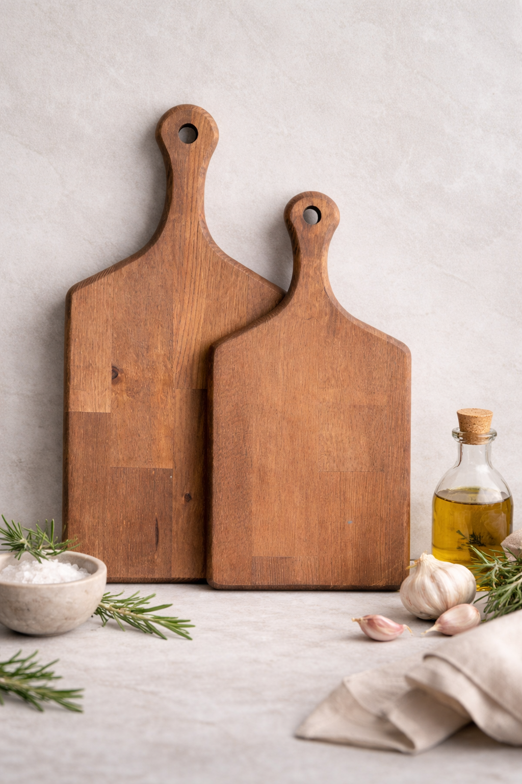 Natural Wood Cutting and Serving Board 2 Pieces