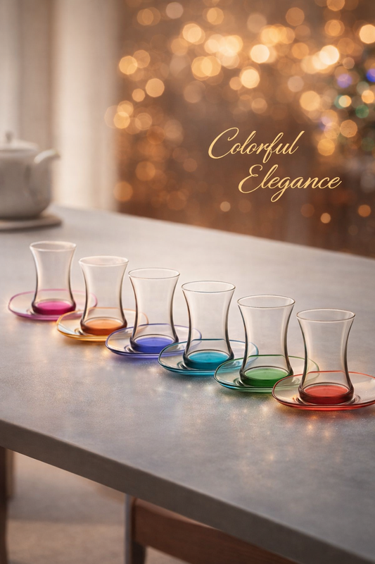 Zen Colored Glass Tea Set for 12 People