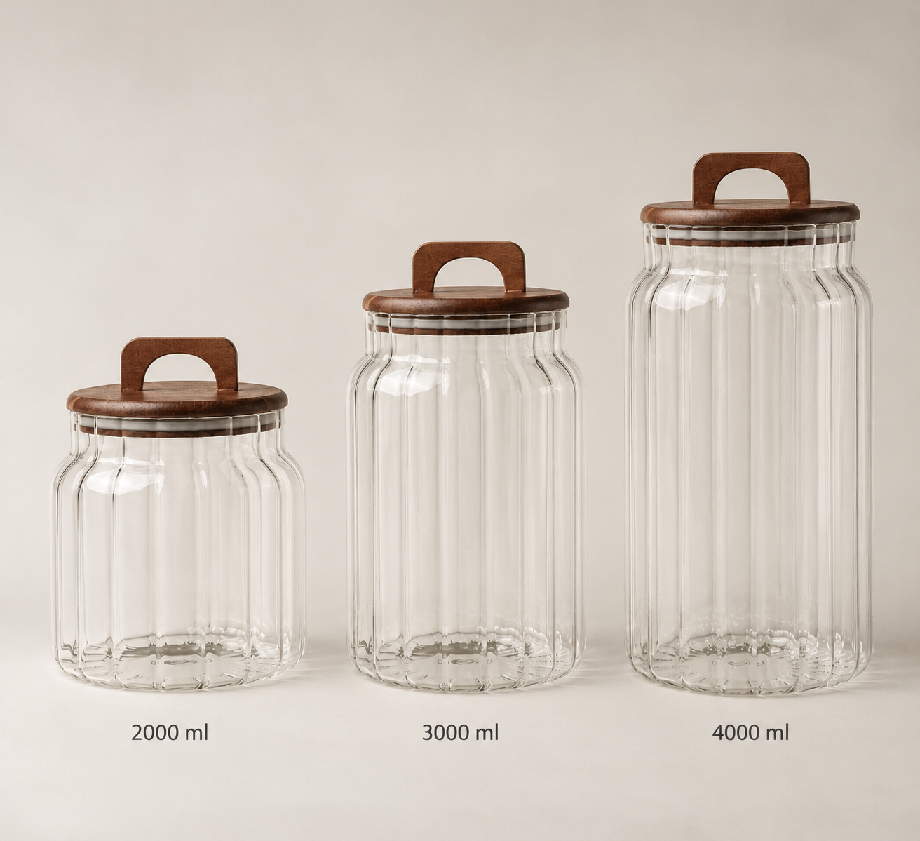 Tulip Acacia Large Glass Storage Jar