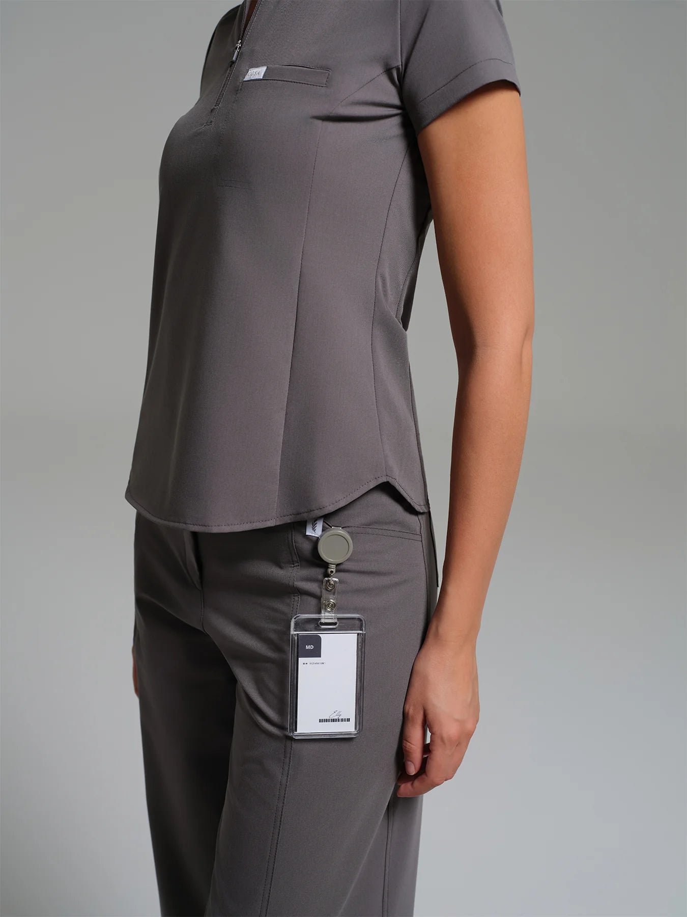 Cosa Atria® Women's Mandarin Collar Top - Anthracite