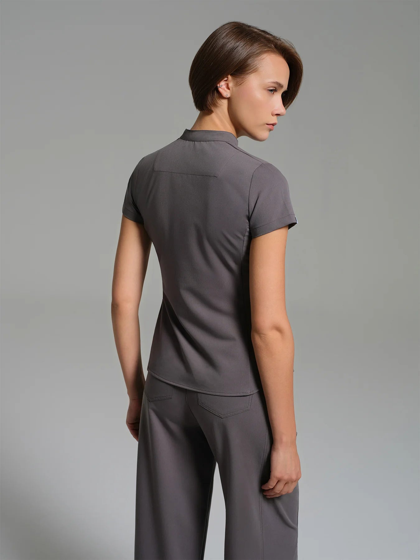 Cosa Atria® Women's Mandarin Collar Top - Anthracite