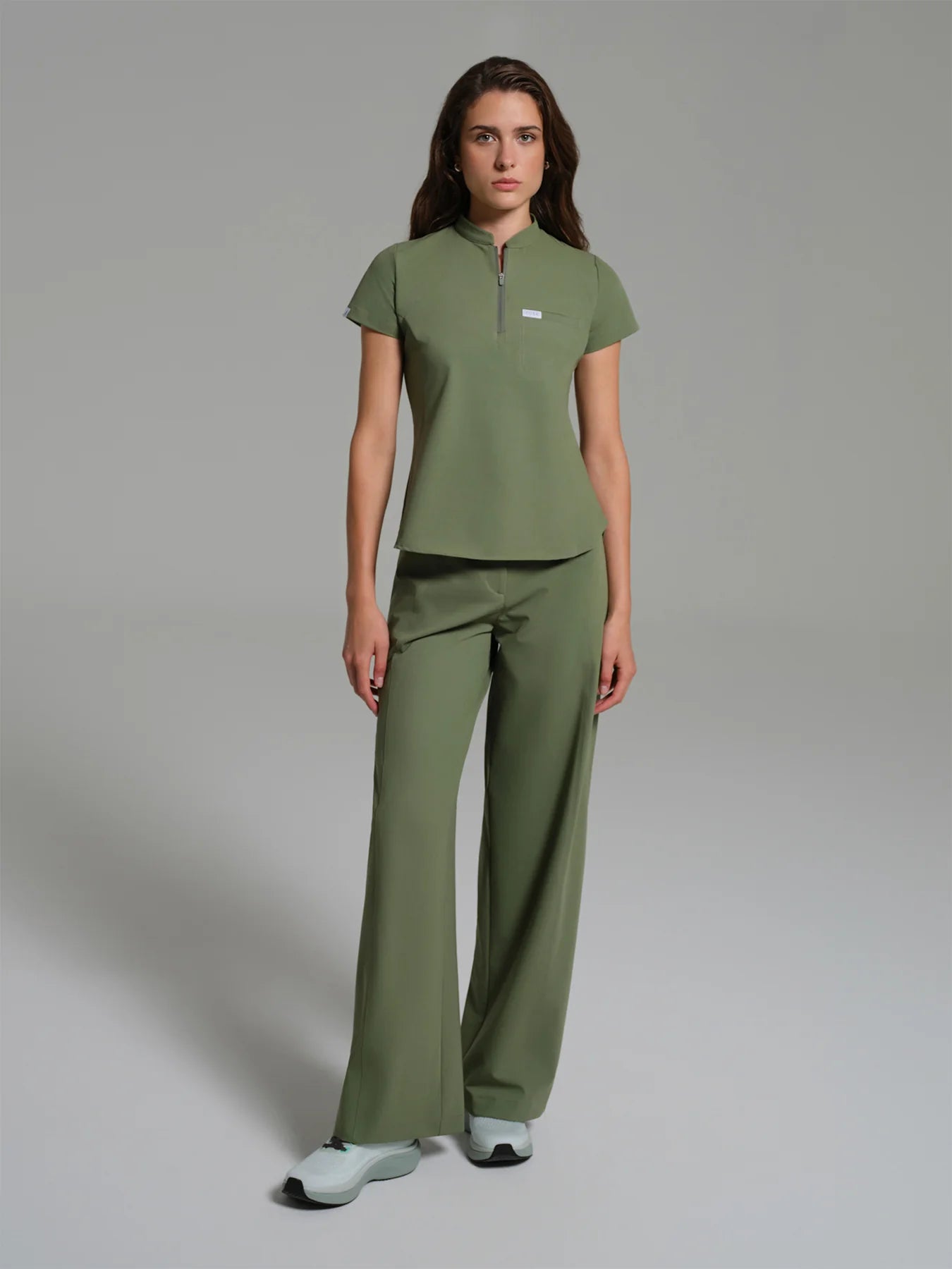 Cosa Atria® Women's Mandarin Collar Top - Light Green