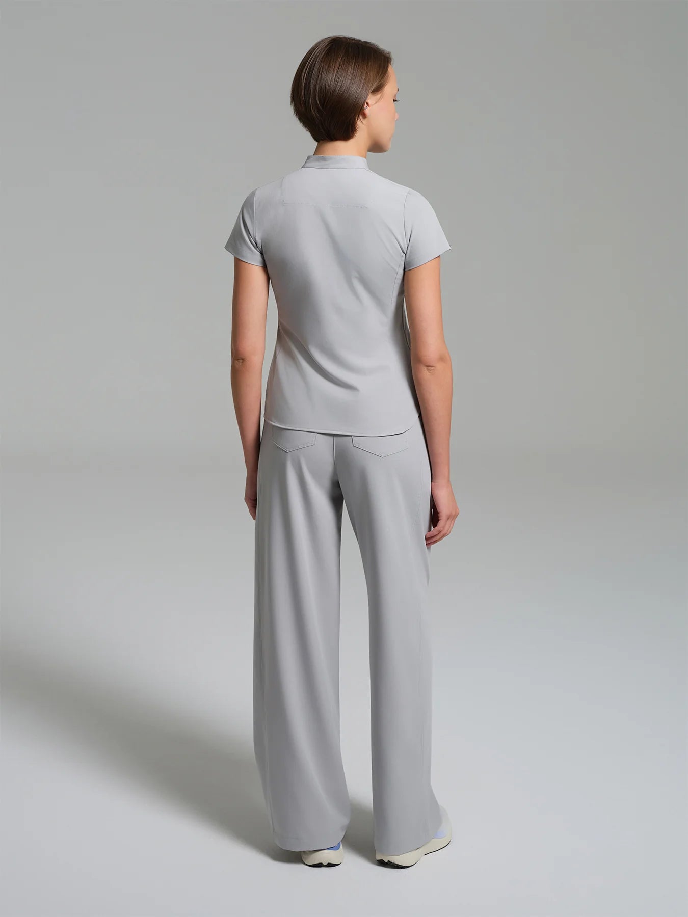 Cosa Atria® Women's Mandarin Collar Top - Light Gray