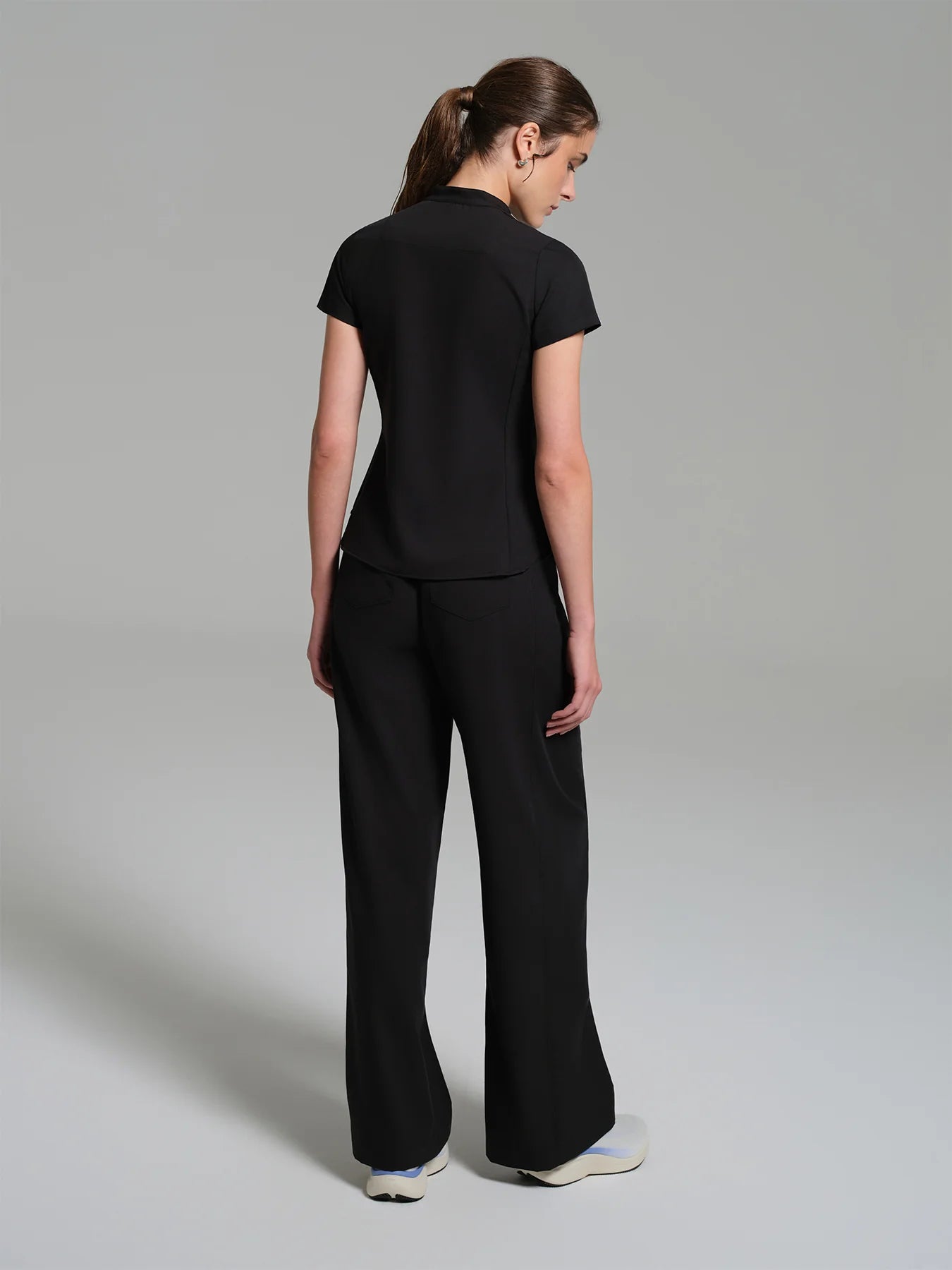 Cosa Atria® Women's Mandarin Collar Top - Black