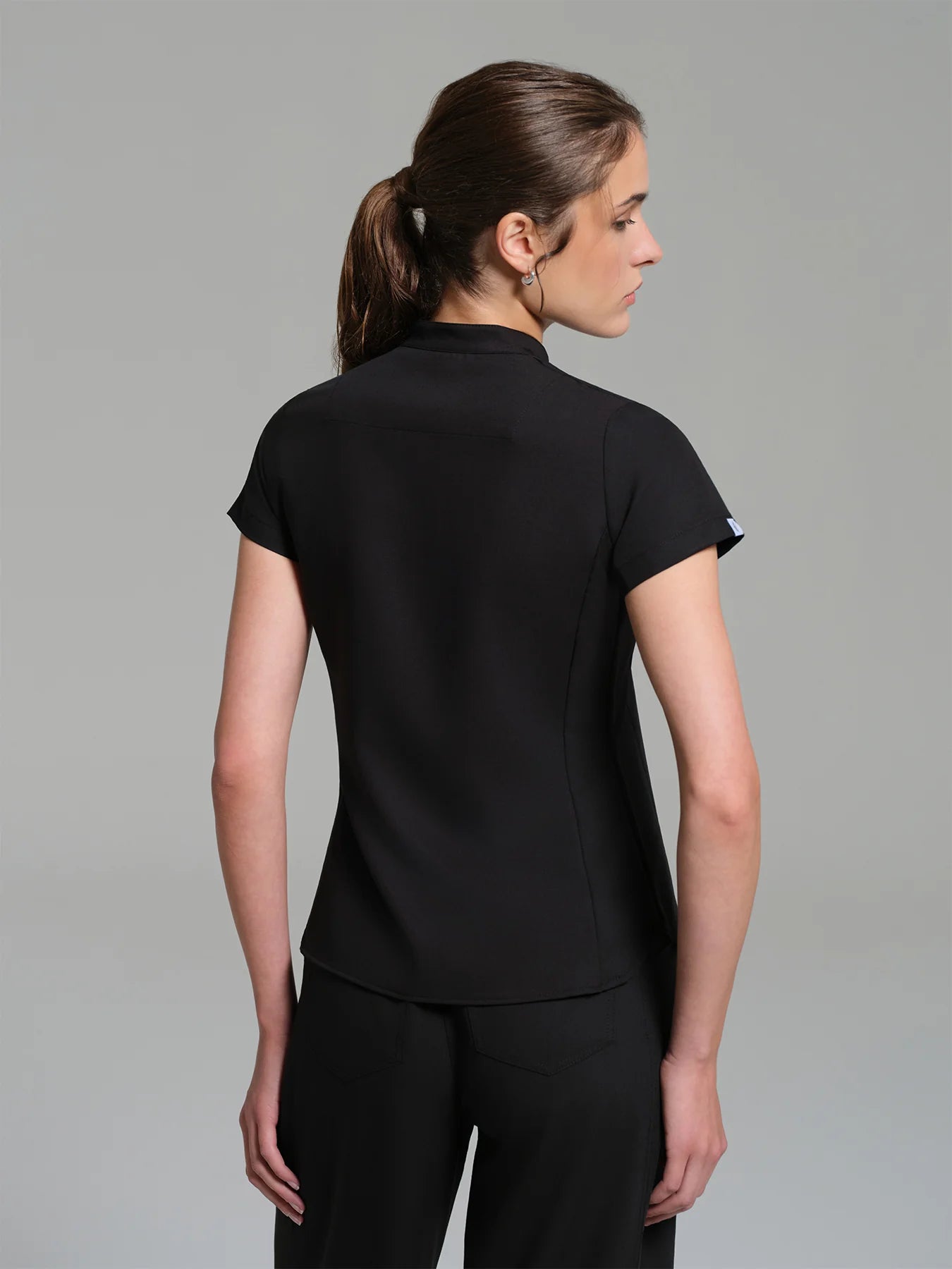 Cosa Atria® Women's Mandarin Collar Top - Black