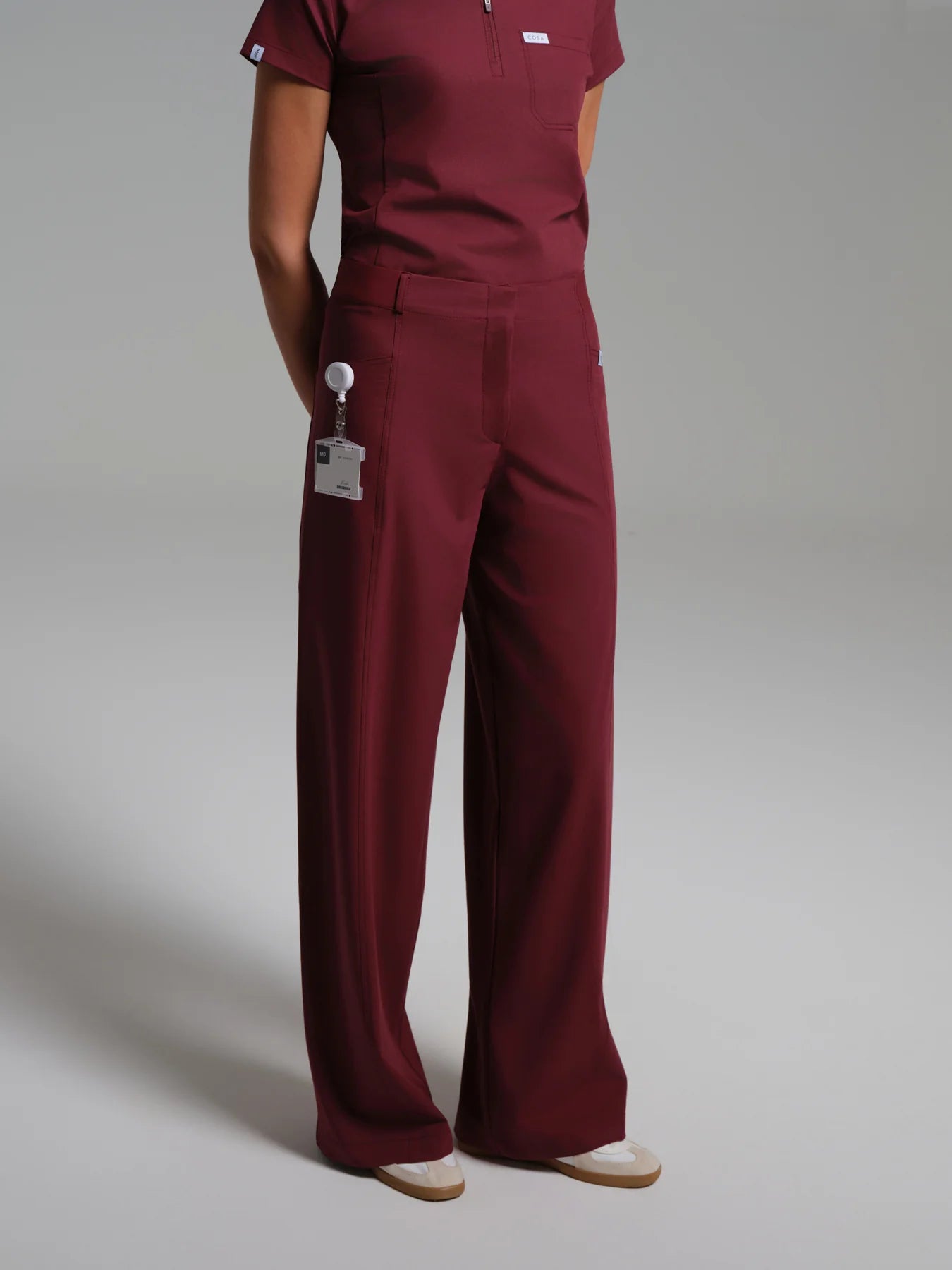 Cosa Atria® Women's Wide Leg Trousers - Burgundy