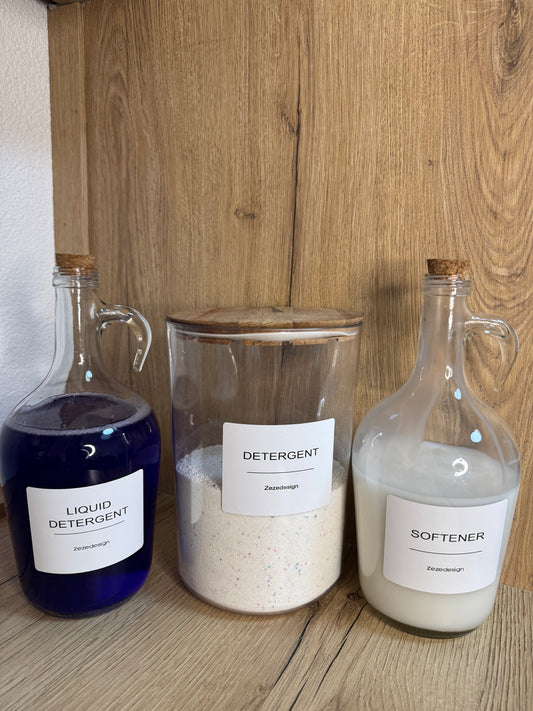 Wooden Lid 3 Piece Laundry Set