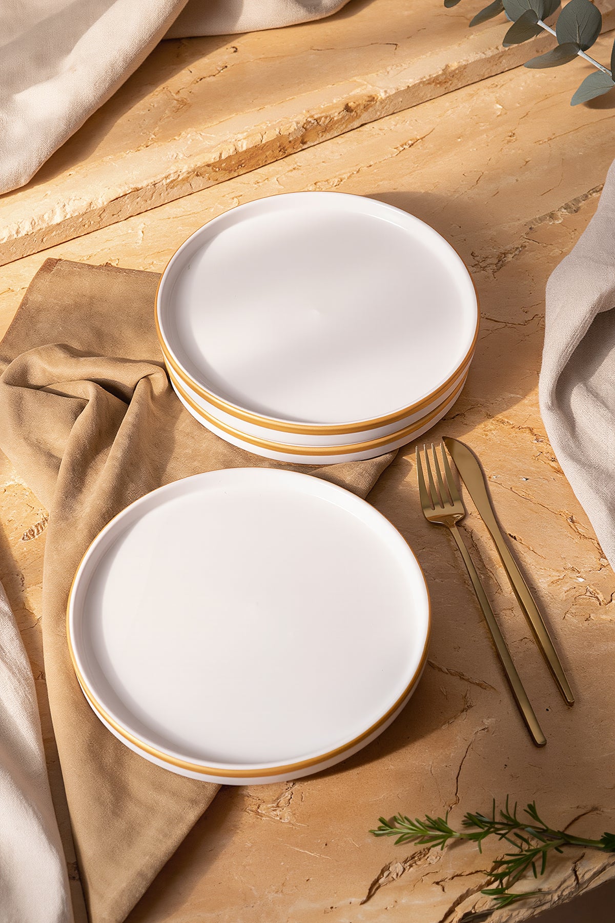 Matte White Gold Mesh Stackable Cake Plate 21 cm 4 Pieces