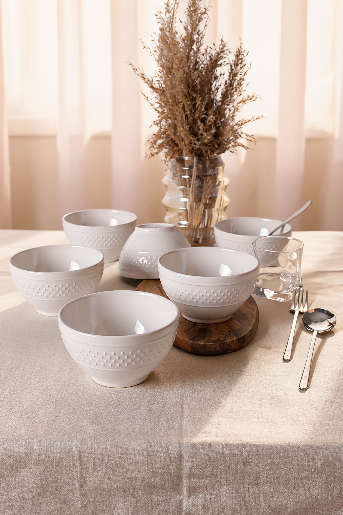 White Rice Bowl 14 cm 6 Pieces