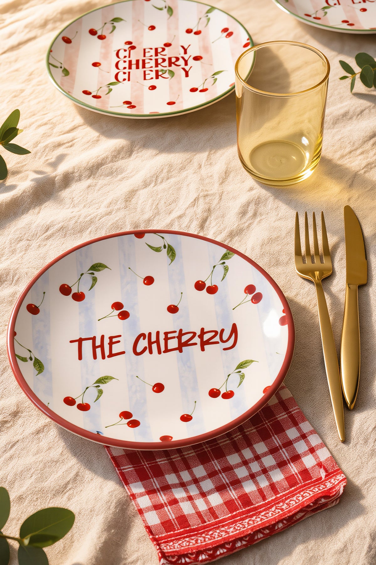 Cherry Aegean Plate 20 cm 4 Pieces