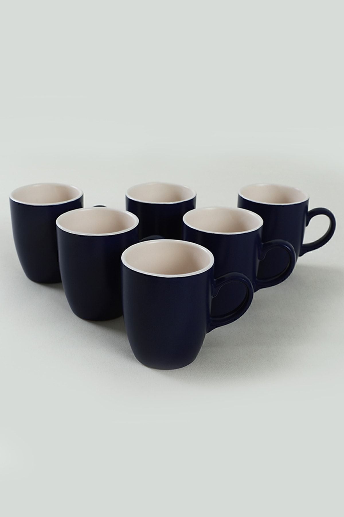 Matte Cobalt/Matte White Cloud Mug 9 cm 6 Pieces