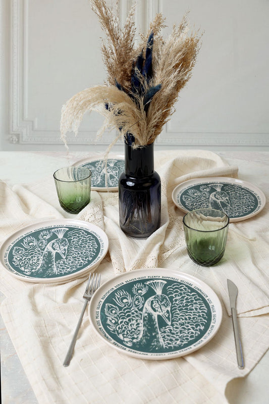 Peacock Nordic Cake Plate 22 cm 4 Pieces