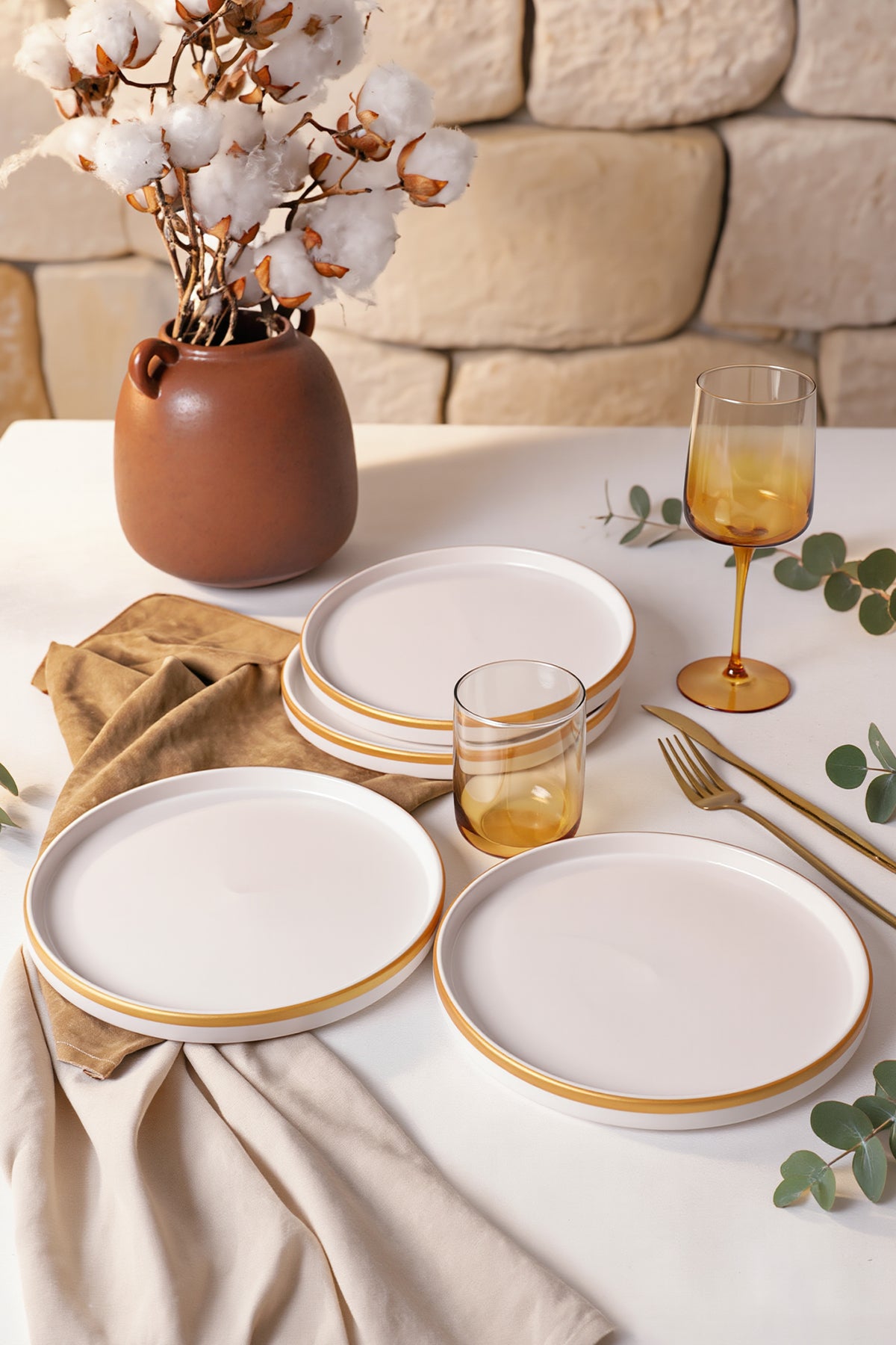 Matte White Gold Mesh Stackable Cake Plate 21 cm 4 Pieces