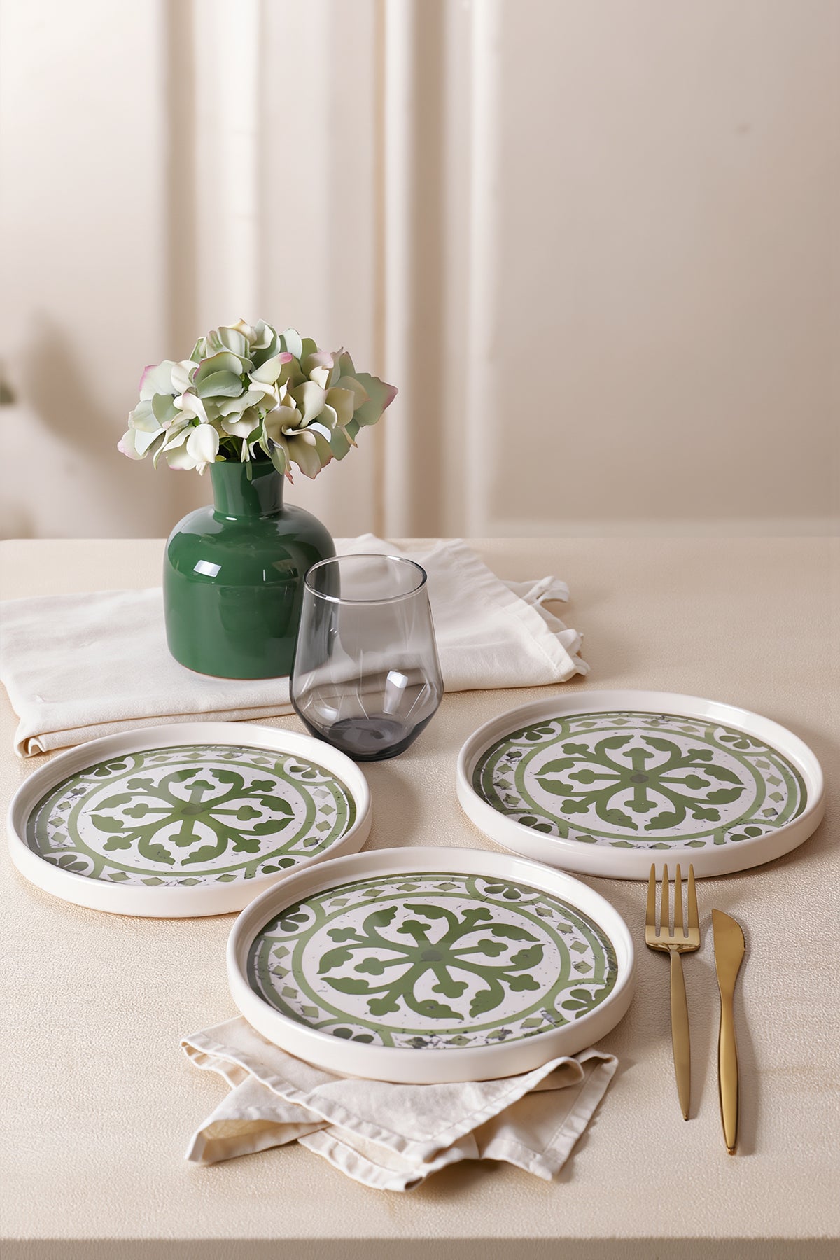 Timeless Green Stackable Pasta Plate 21 cm 4 Pieces