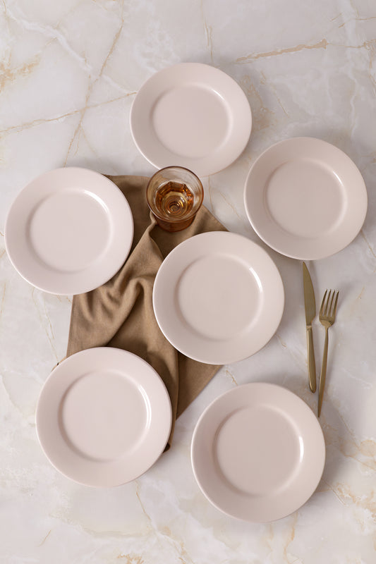 Cream Linda Pasta Plate 19 cm 6 Pieces