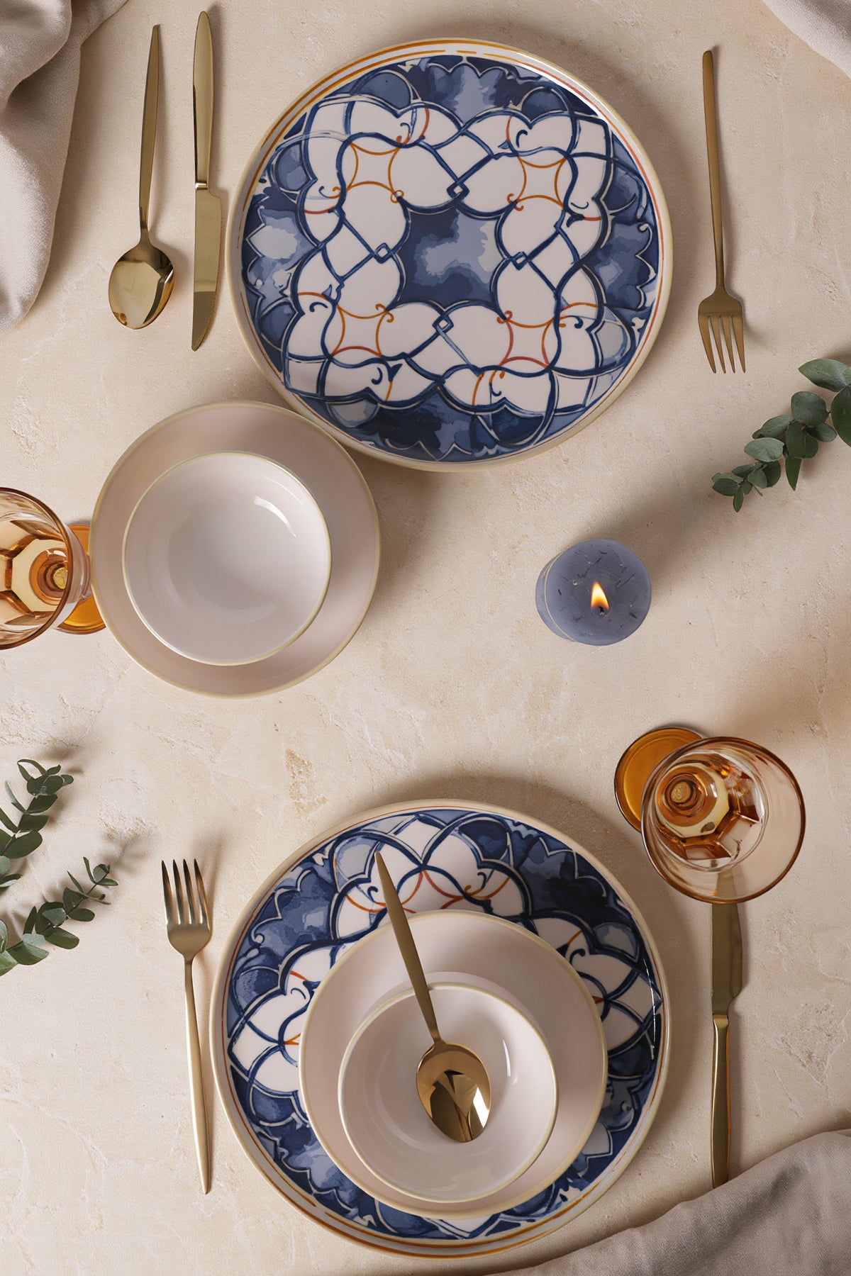 Wave Flow 6-Piece Dinner Set for 2 People