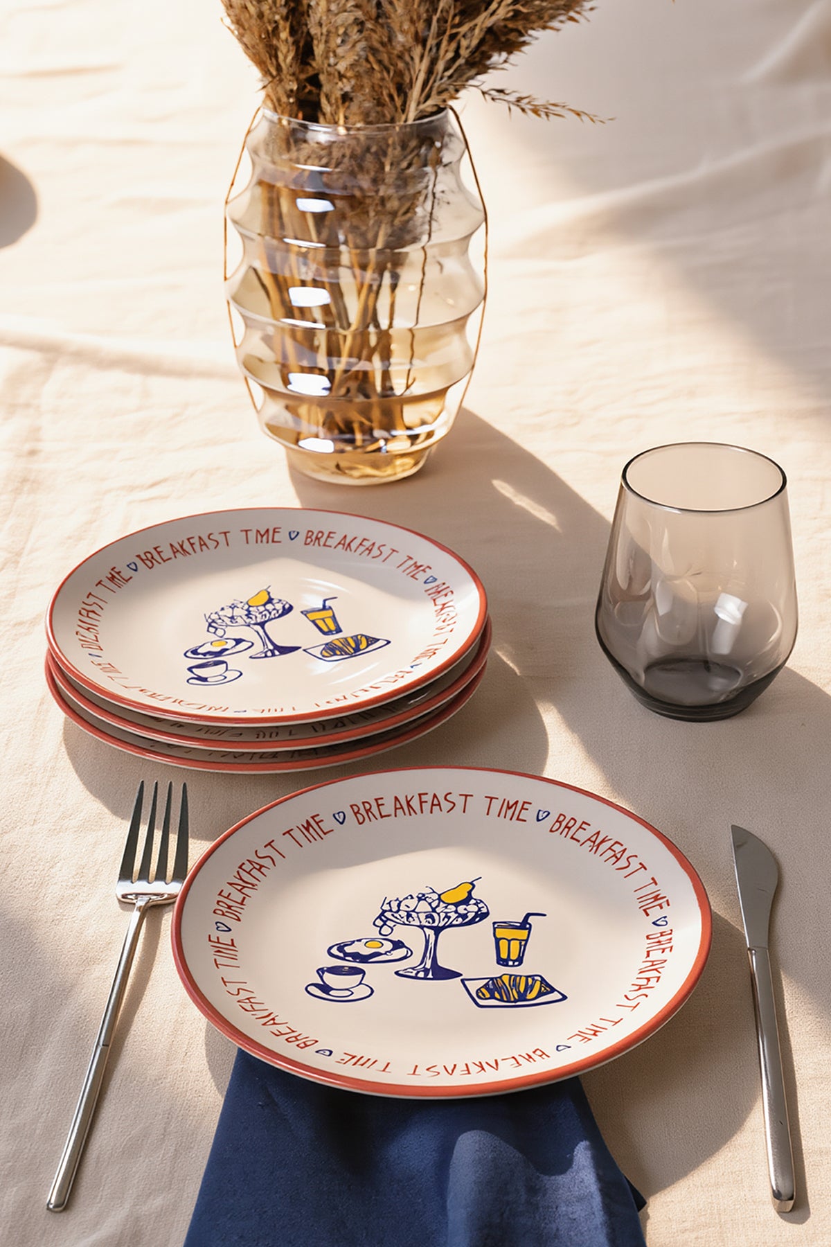Breakfast Time Plate 20 cm 4 Pieces