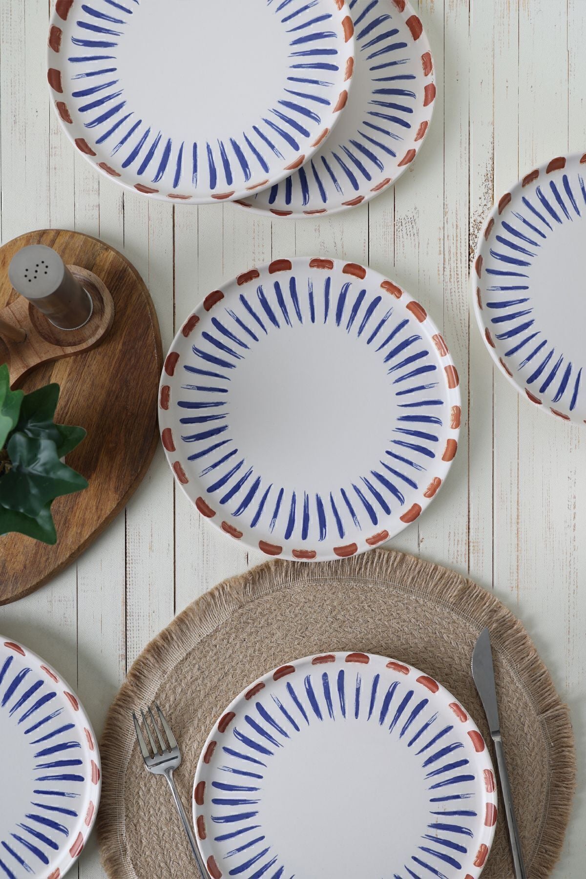 Red Line Pasta Plate 22 cm 6 Pieces