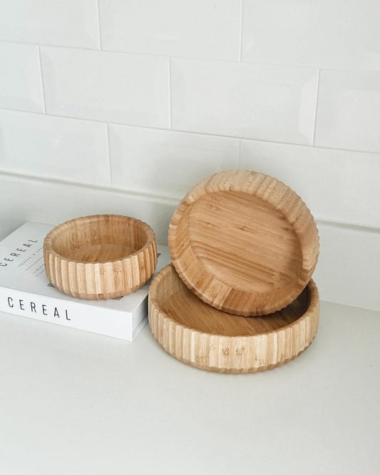 3 Piece Bamboo Curve Bowl