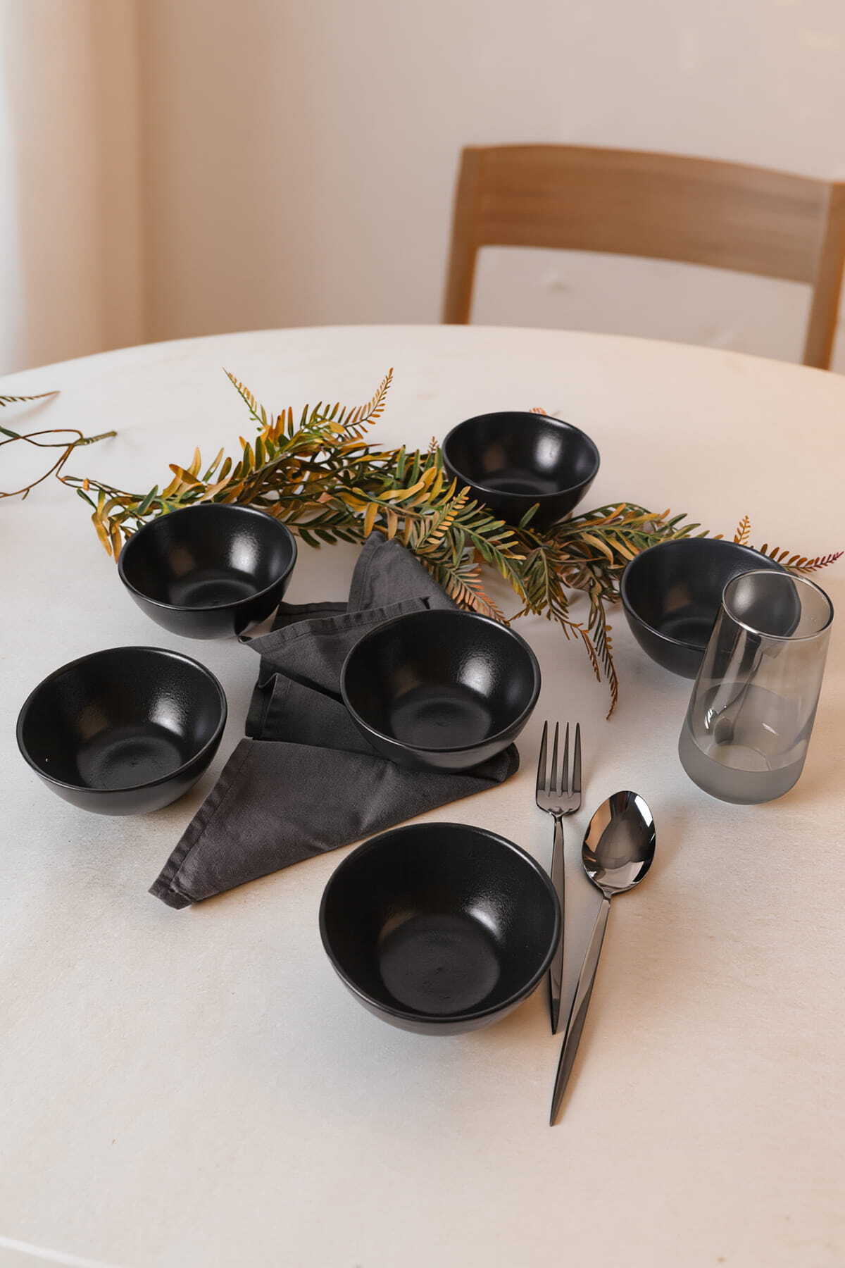 Matte Black Kera Bowl 12 cm 6 Pieces