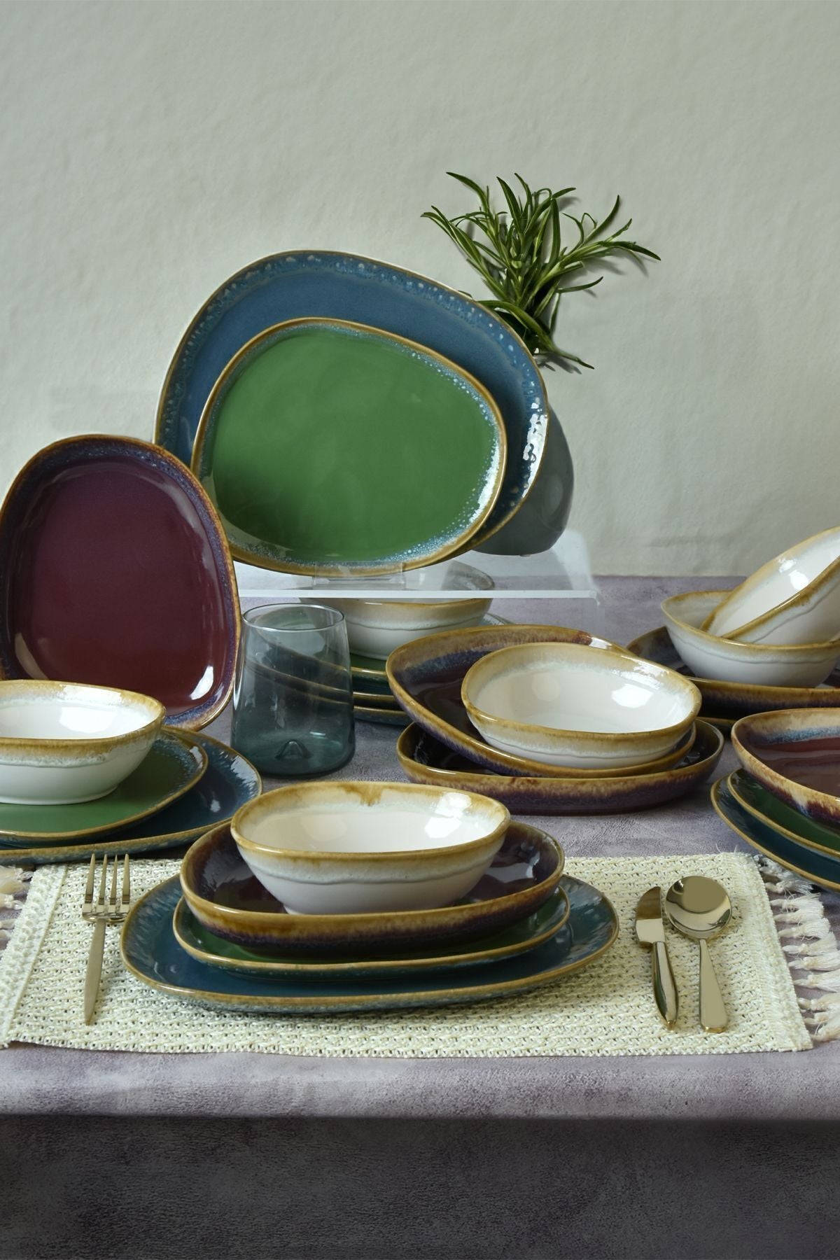 Shizen Mix Tetra 24-Piece Dinner Set for 6 People