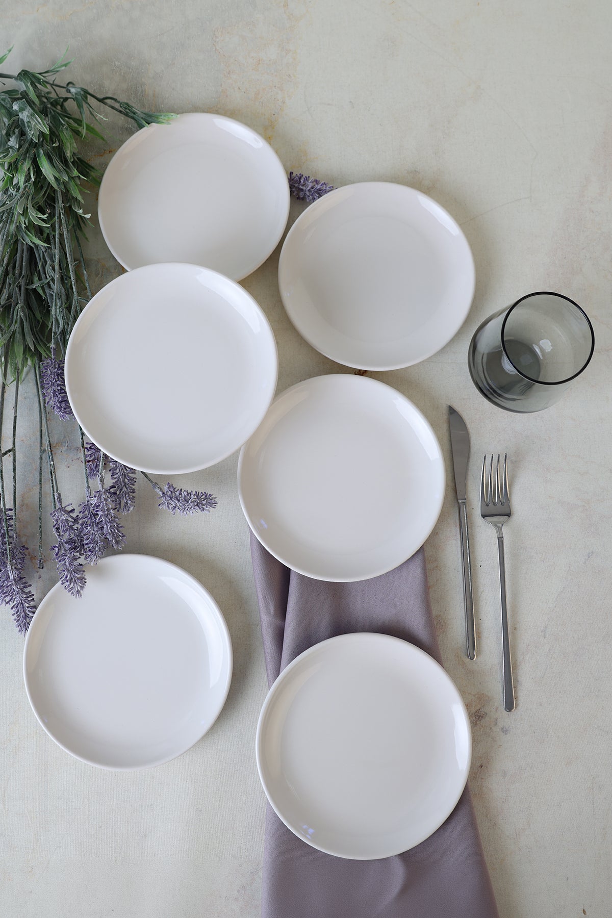 White Delta Cake Plate 17 cm 6 Pieces