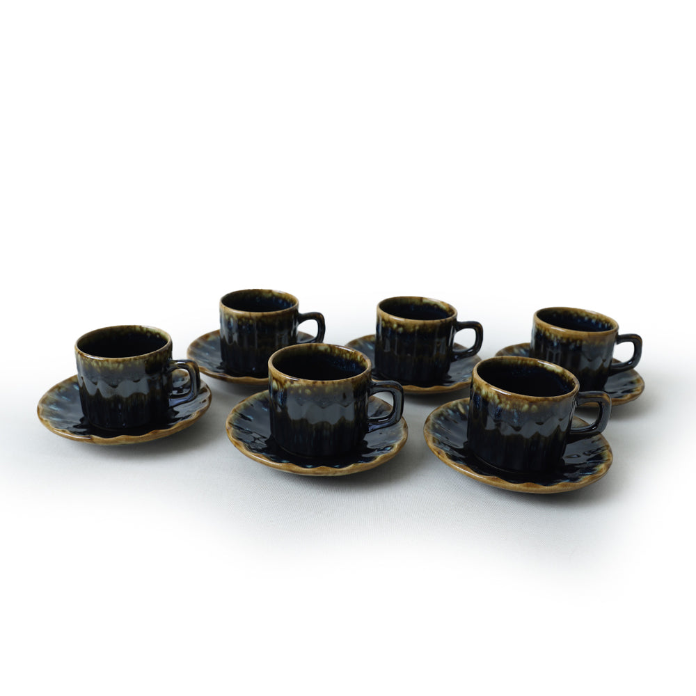 Shizen Black Sirius Tea Set 12 Pieces for 6 People