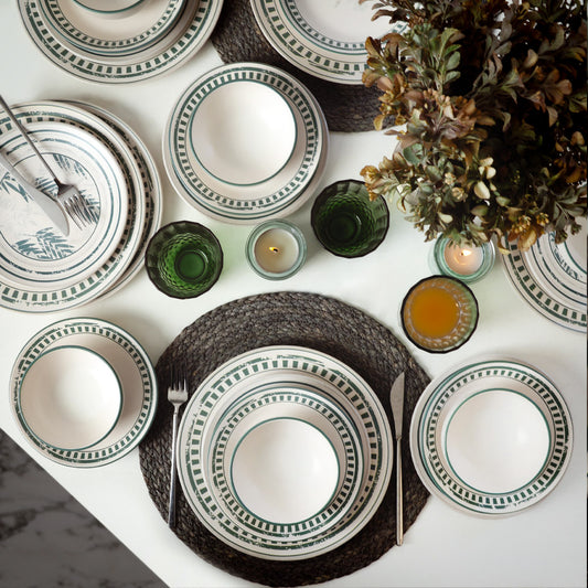 Green Leaf Dinner Set 24 Pieces 6 Person