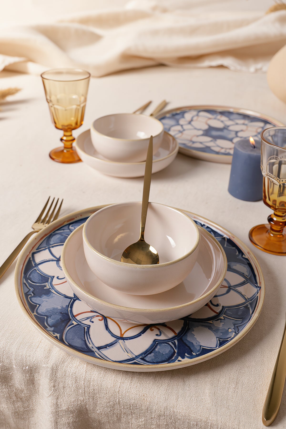 Wave Flow 6-Piece Dinner Set for 2 People