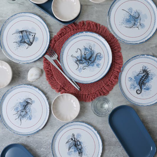 Marine Life Breakfast Set 14 Pieces for 6 People