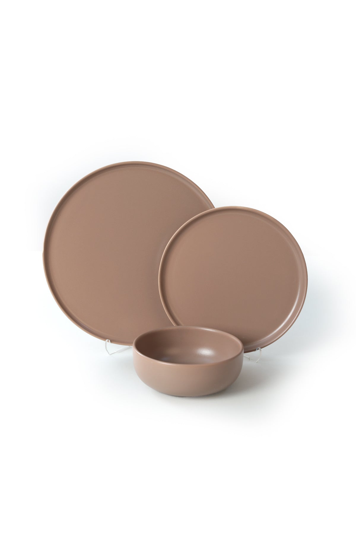 Matte Earth Taupe Nordic Dinner Set, 6 Pieces, 2 Person