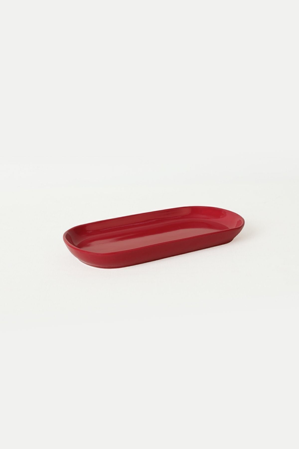 Red Noyan Boat-Shaped Plate, 2 Pieces, 28 cm